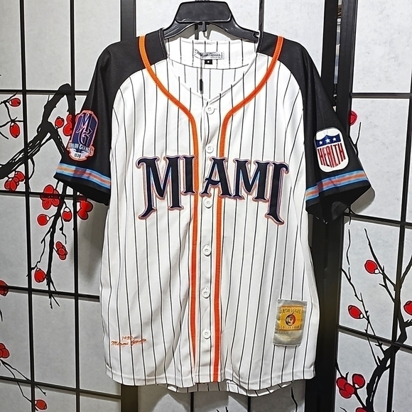 Miami Giants Negro League Baseball Jersey Pinstripe‎ Size Medium NWT - Picture 1 of 9